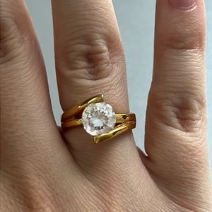 Gold and Diamond Gemstone Cocktail Ring